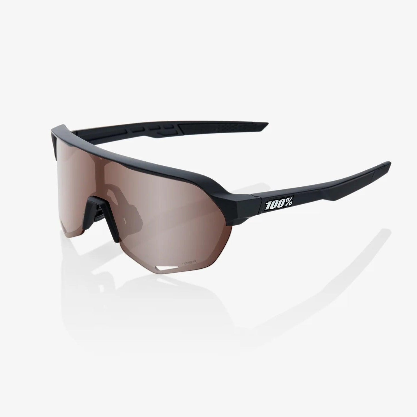 100 Percent Sunglasses - S2 - Soft Tact Black - HiPER¨ Crimson Silver Mirror Lens – Product View | Smash It Sports
