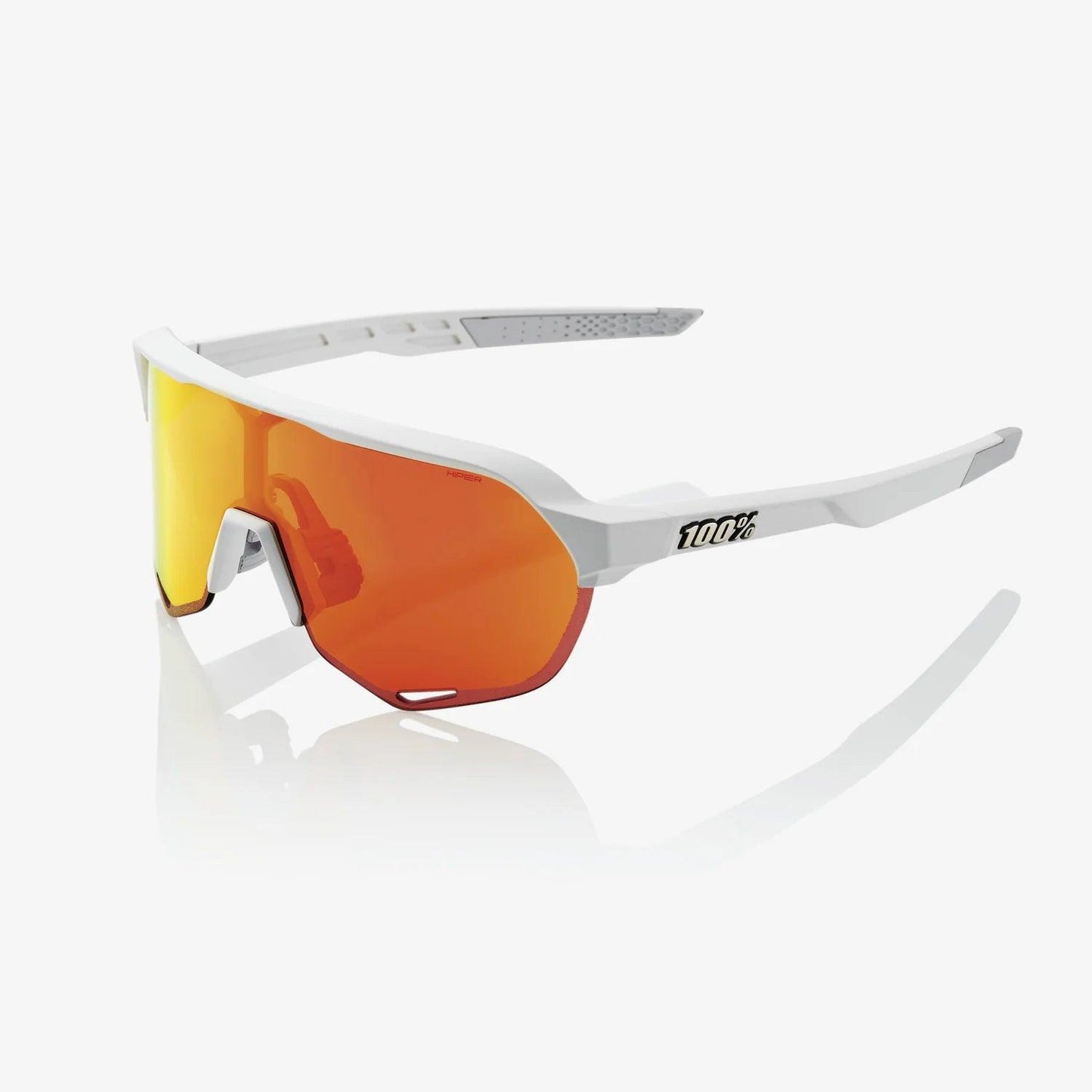 100 Percent Sunglasses - S2 - Soft Tact Off White - HiPER® Red Multilayer Mirror Lens – Primary View | Smash It Sports