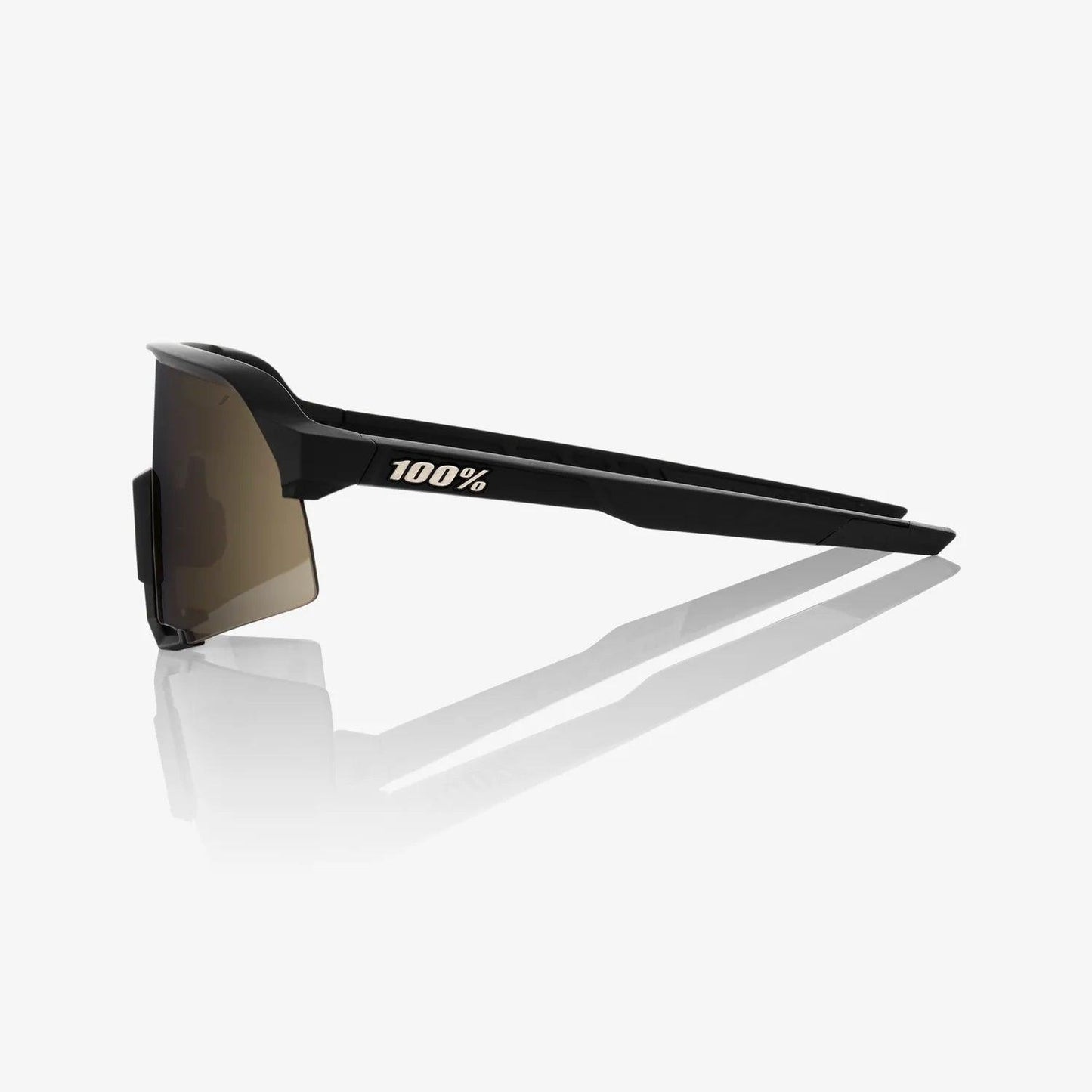 100 Percent Sunglasses - S3 - Soft Tact Black - Soft Gold Mirror Lens – Third View | Smash It Sports