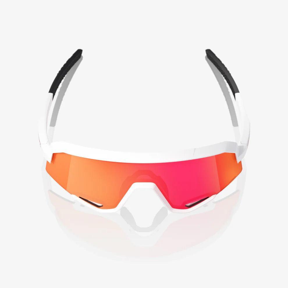 100 Percent Sunglasses - SLENDALE - Matte White - HiPER Red Multilayer Mirror Lens – Product View | Smash It Sports | pro
