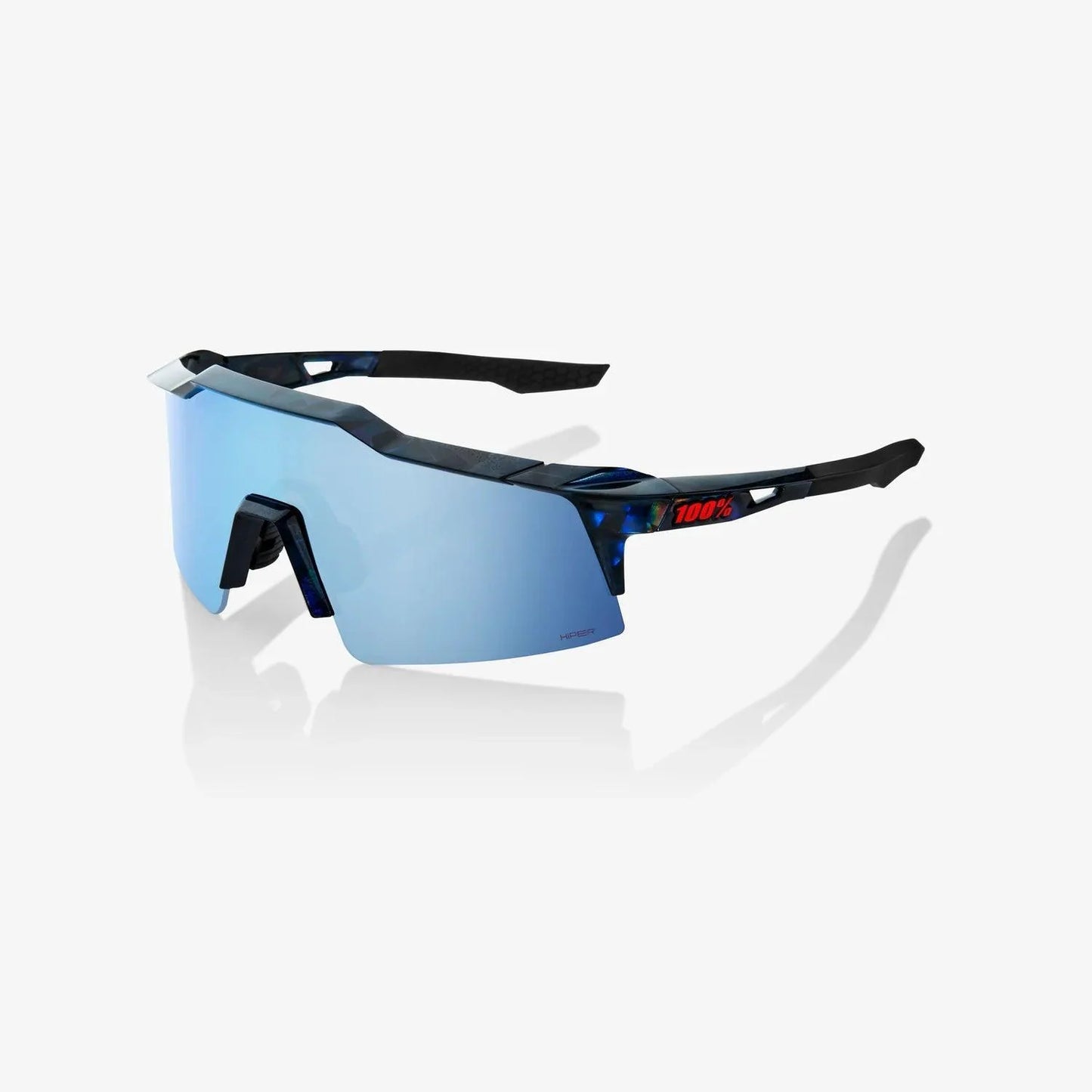 100 Percent Sunglasses - SPEEDCRAFT SL - Black Holographic - HiPER Blue Multilayer Mirror Lens – Primary View | Smash It Spor