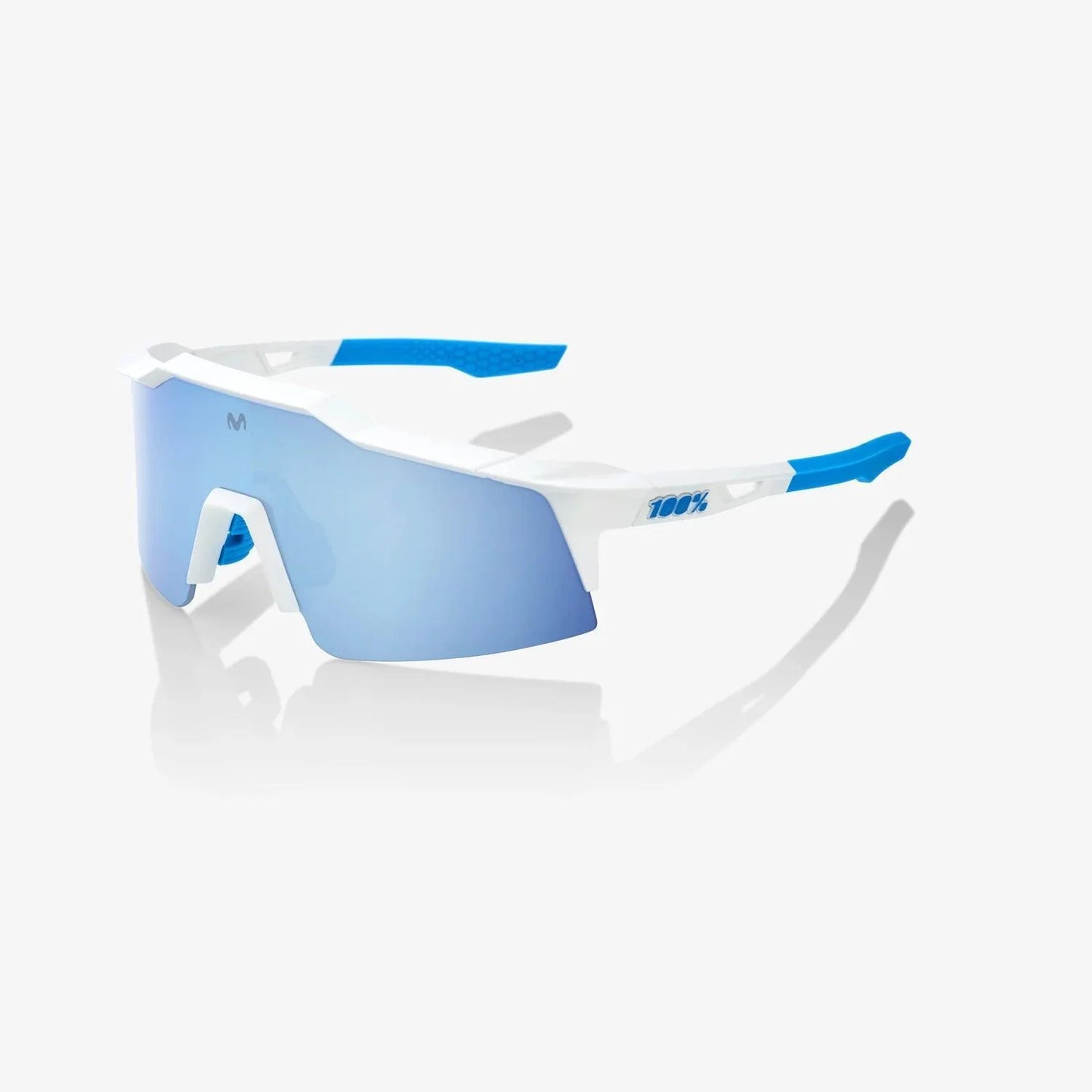 100 Percent Sunglasses - SPEEDCRAFT SL - Movistar Team White - HiPER Blue Multilayer Mirror Lens – Primary View | Smash It Sp