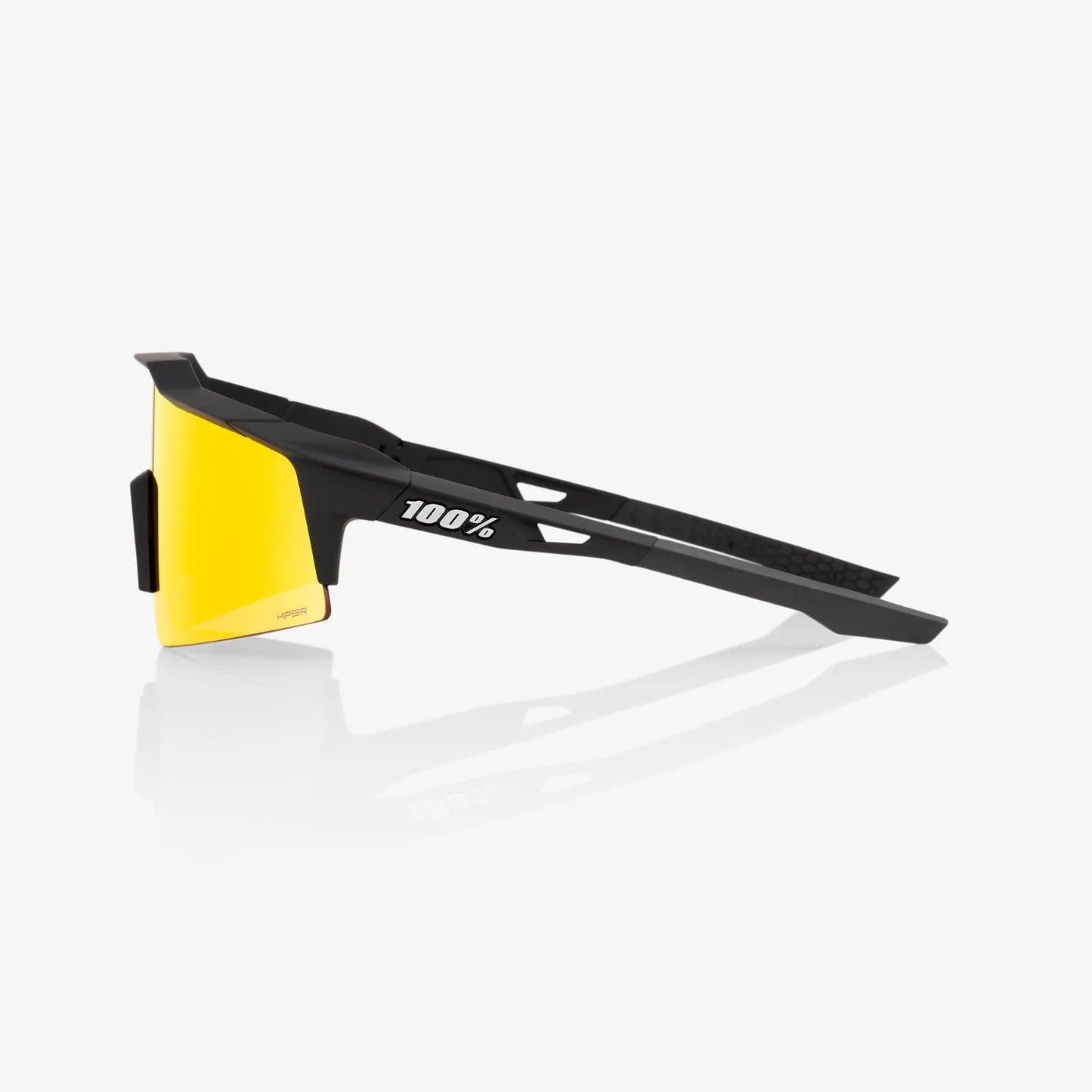 100 Percent Sunglasses - SPEEDCRAFT SL - Soft Tact Black - HiPER Red Multilayer Mirror Lens – Third View | Smash It Sports