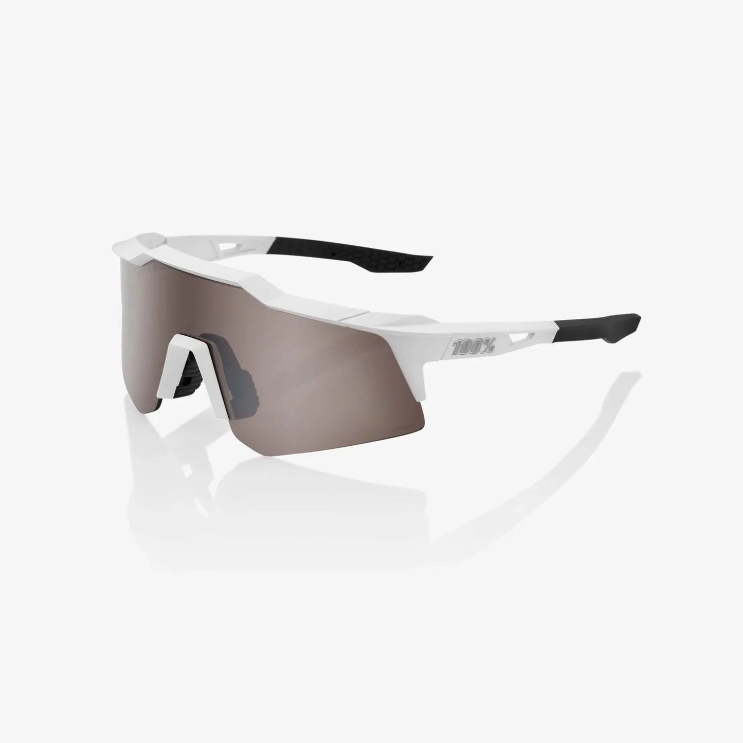 100 Percent Sunglasses - SPEEDCRAFT XS - Matte White - HiPER Silver Mirror Lens – Primary View | Smash It Sports