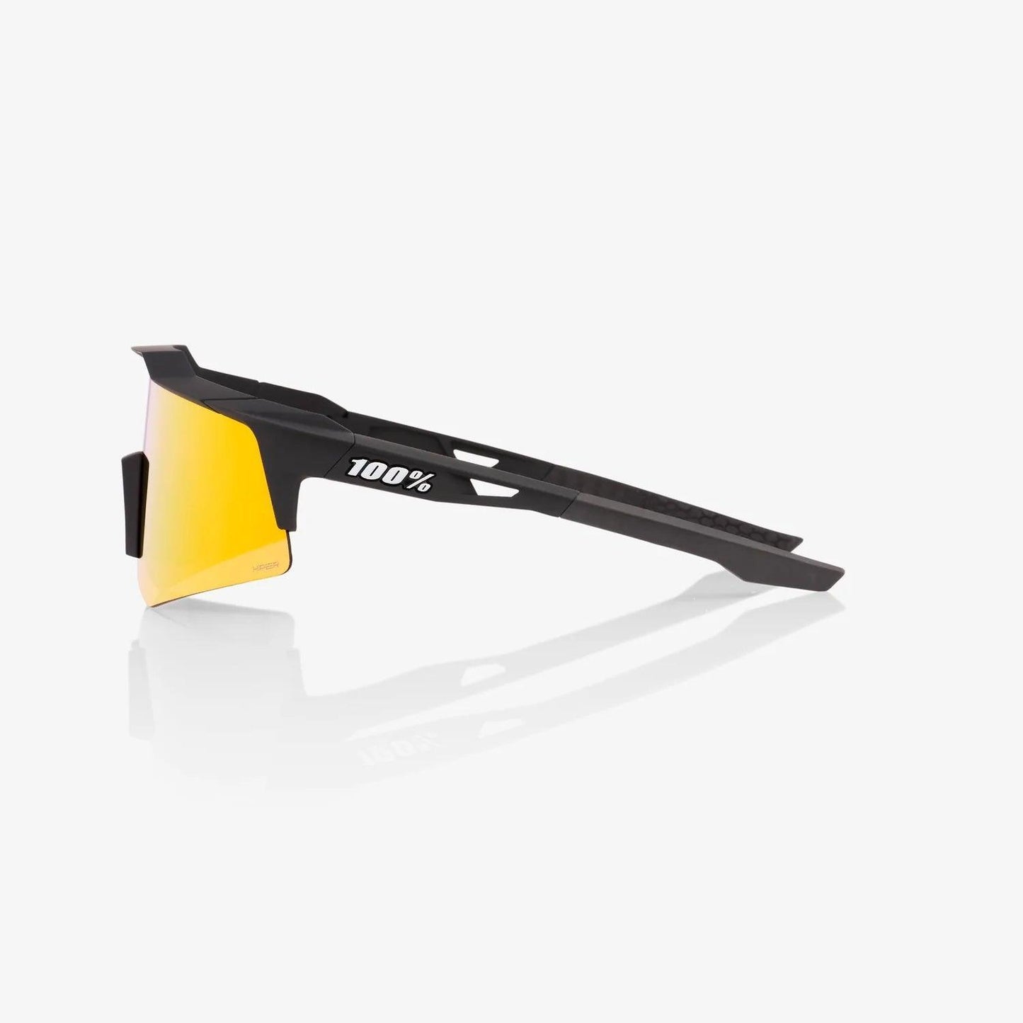 100 Percent Sunglasses - SPEEDCRAFT XS - Soft Tact Black - HiPER Red Multilayer Mirror Lens – Third View | Smash It Sports