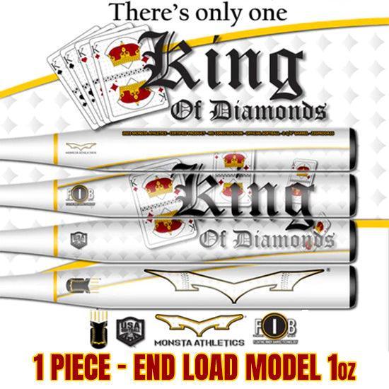 2023 Monsta King of Diamonds - M5 1PC - 3900 Handle - 1oz End Load - USA/ASA Slowpitch Softball Bat – Product View | Smash