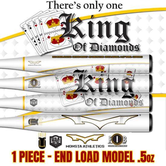2023 Monsta King of Diamonds - M5 1PC - 3900 Handle - .5oz End Load - USA/ASA Slowpitch Softball Bat – Product View | Smash