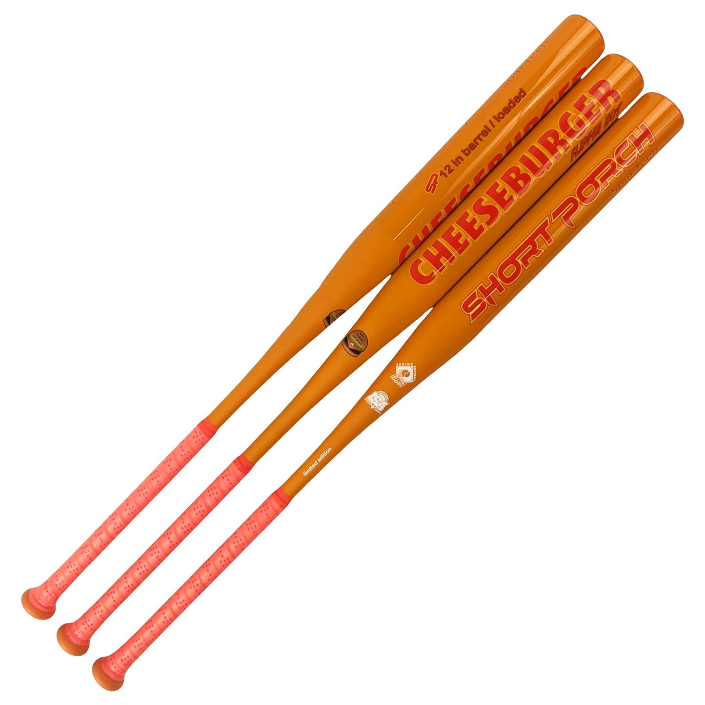 2025 Short Porch Cheeseburger 1-Piece SSUSA Senior Slowpitch Softball Bat – Product View | Smash It Sports | usssa, loaded, o