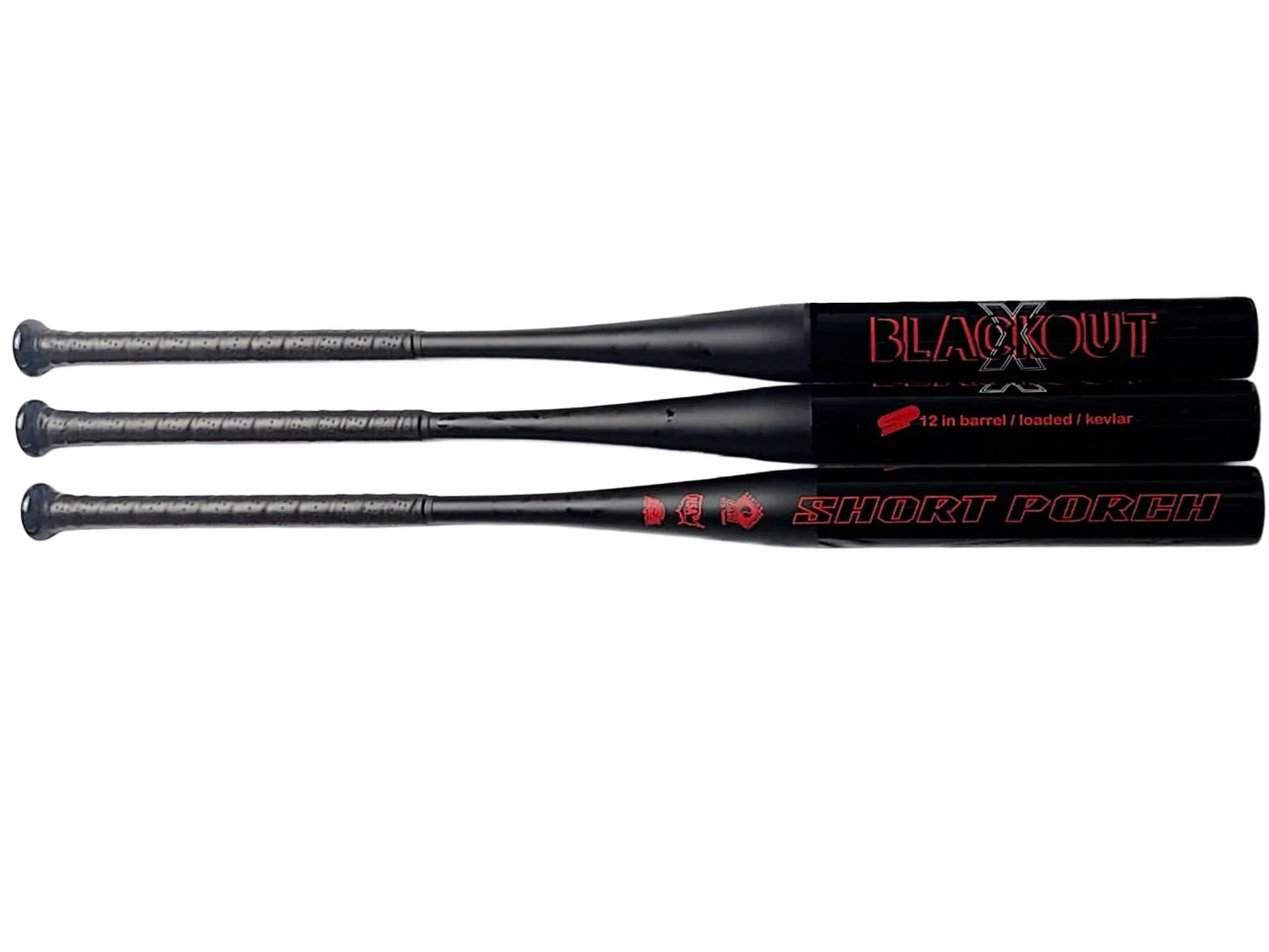 2025 Short Porch Kevlar Spin Tech Black Out X - SSUSA Senior Slowpitch Softball Bat – Product View | Smash It Sports | compos
