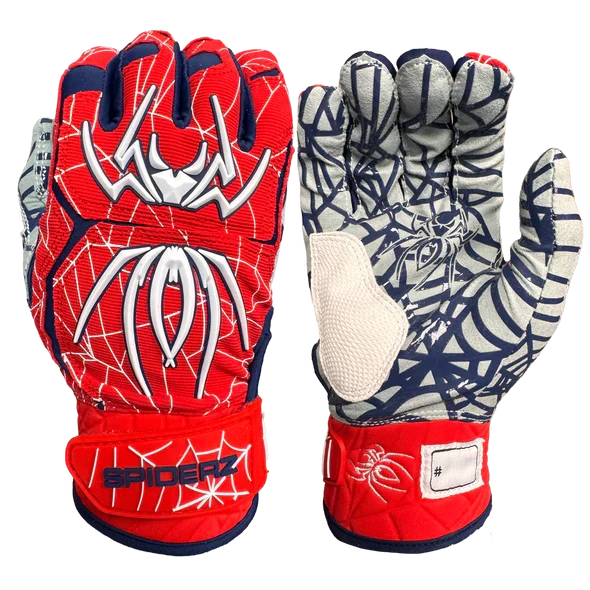 Spiderz HYBRID Batting Gloves - Red/Navy Blue/White – Product View | Smash It Sports | pro, web