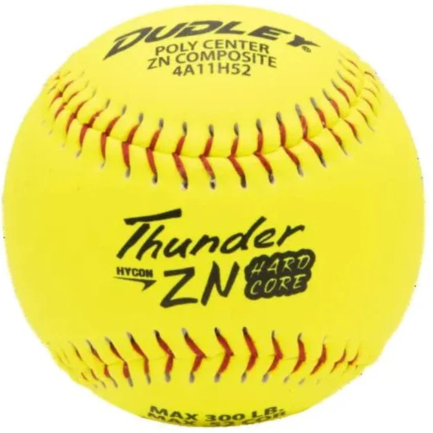 Dudley Thunder ZN Hardcore 52/300 USA/ASA 11" Slowpitch Softballs - 4A11H52 – Product View | Smash It Sports | composite
