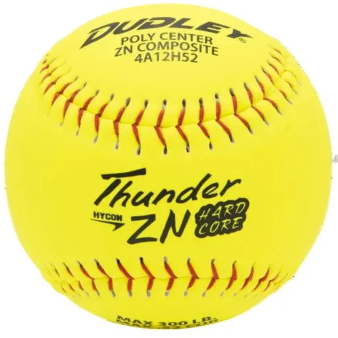 Dudley Thunder ZN Hardcore 52/300 USA/ASA 12" Slowpitch Softballs - 4A12H52 – Product View | Smash It Sports | composite