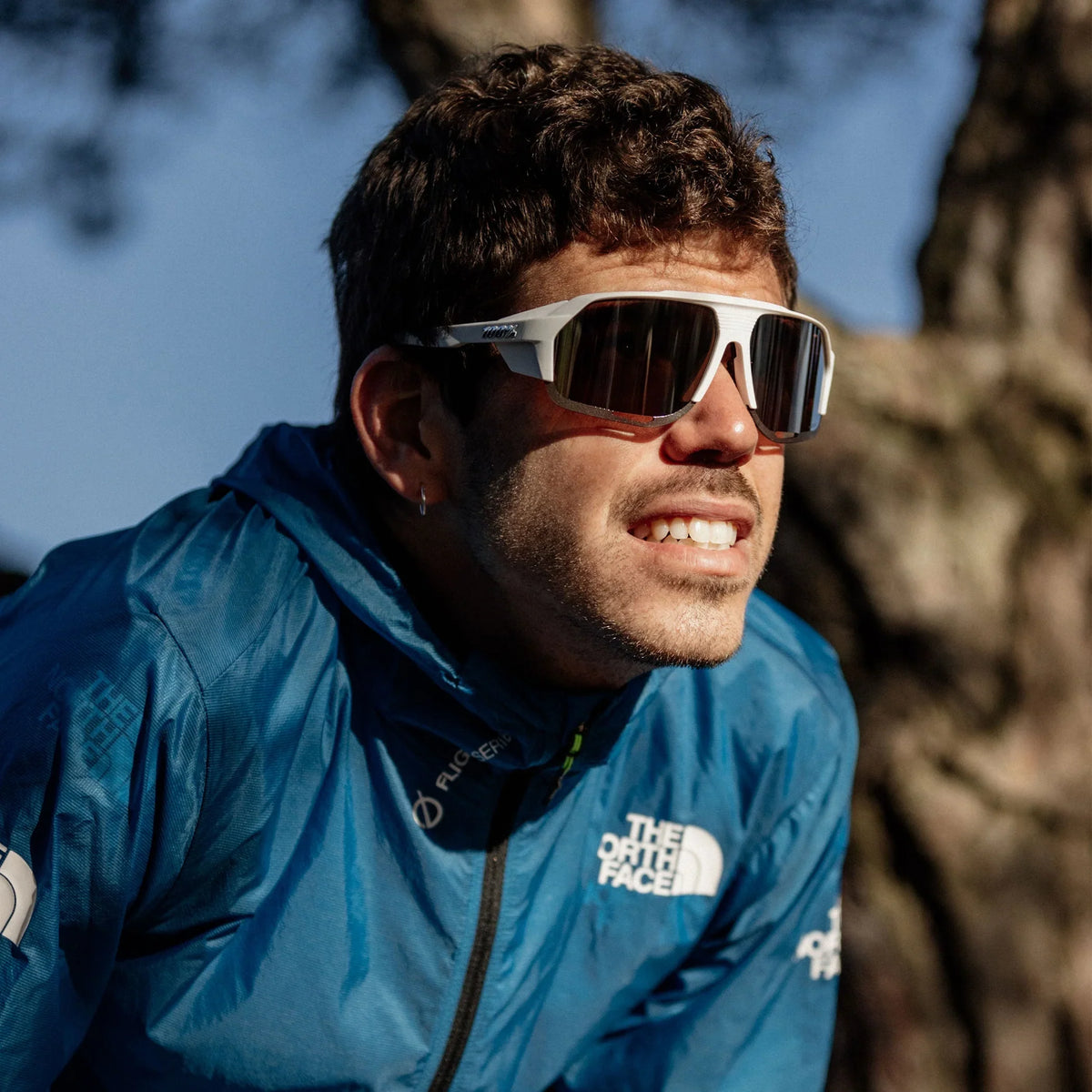 100 Percent Sunglasses - Norvik - Soft Tact White - HiPER Silver Mirror Lens – Product View | Smash It Sports