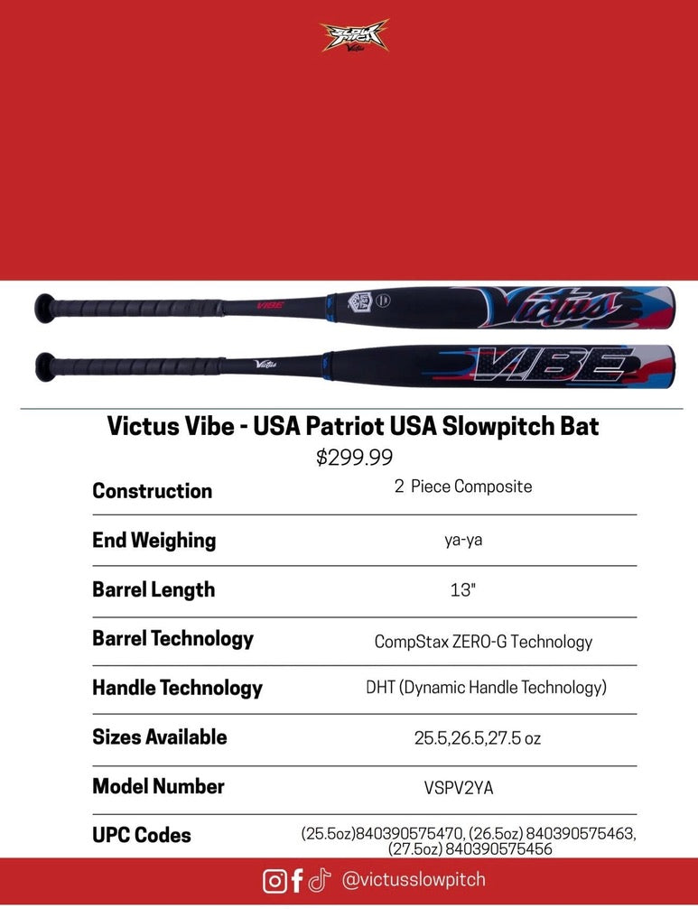2025 Victus Vibe USA Patriots Ya-Ya Load USA/ASA Slowpitch Softball Bat - VSPV2YA