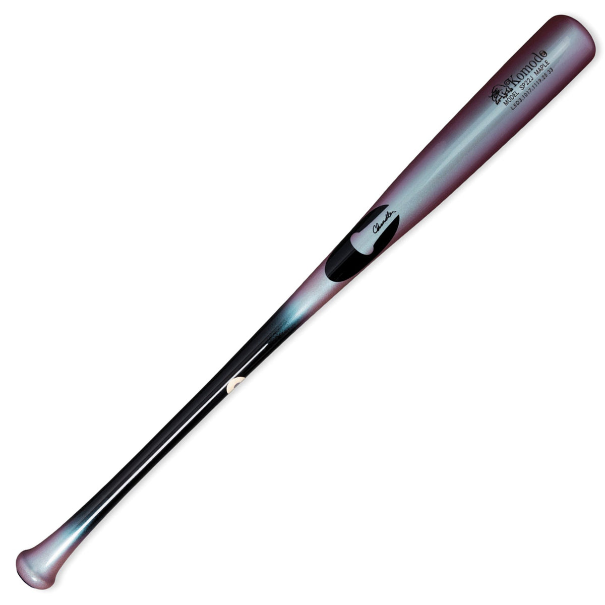 Chandler Juan Soto SP22J Performance Cut Komodo Maple Wood Baseball Bat - Black/Cotton Candy – Product View | Smash It Sports
