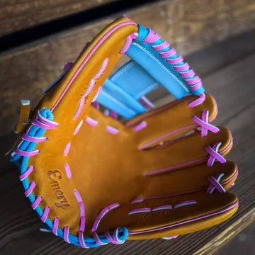 Emery Summit Pro 1417 Infield Glove - Tan / Blue – Product View | Smash It Sports | leather, steerhide, kip