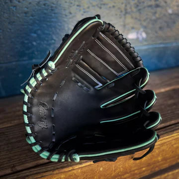 Emery Summit Pro ELS19 Pitcher's Glove Black/Mint – Product View | Smash It Sports | leather, kip, pro