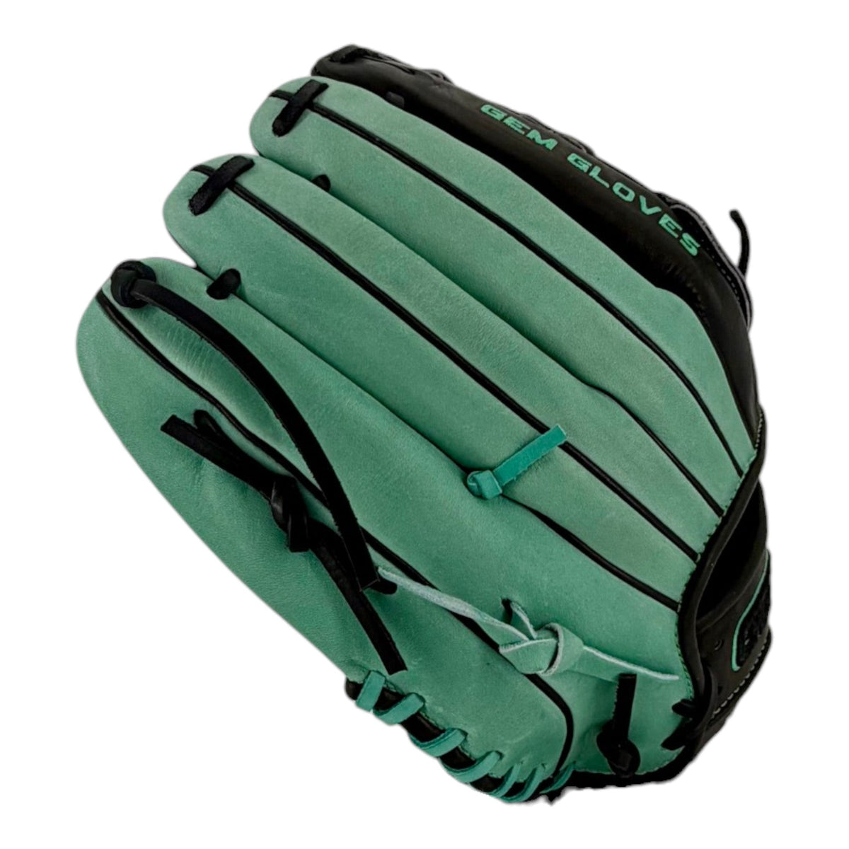 Gem Gloves Softball Fielding Glove - GEM115 Phantom Mint – Product View | Smash It Sports | leather, kip, pro