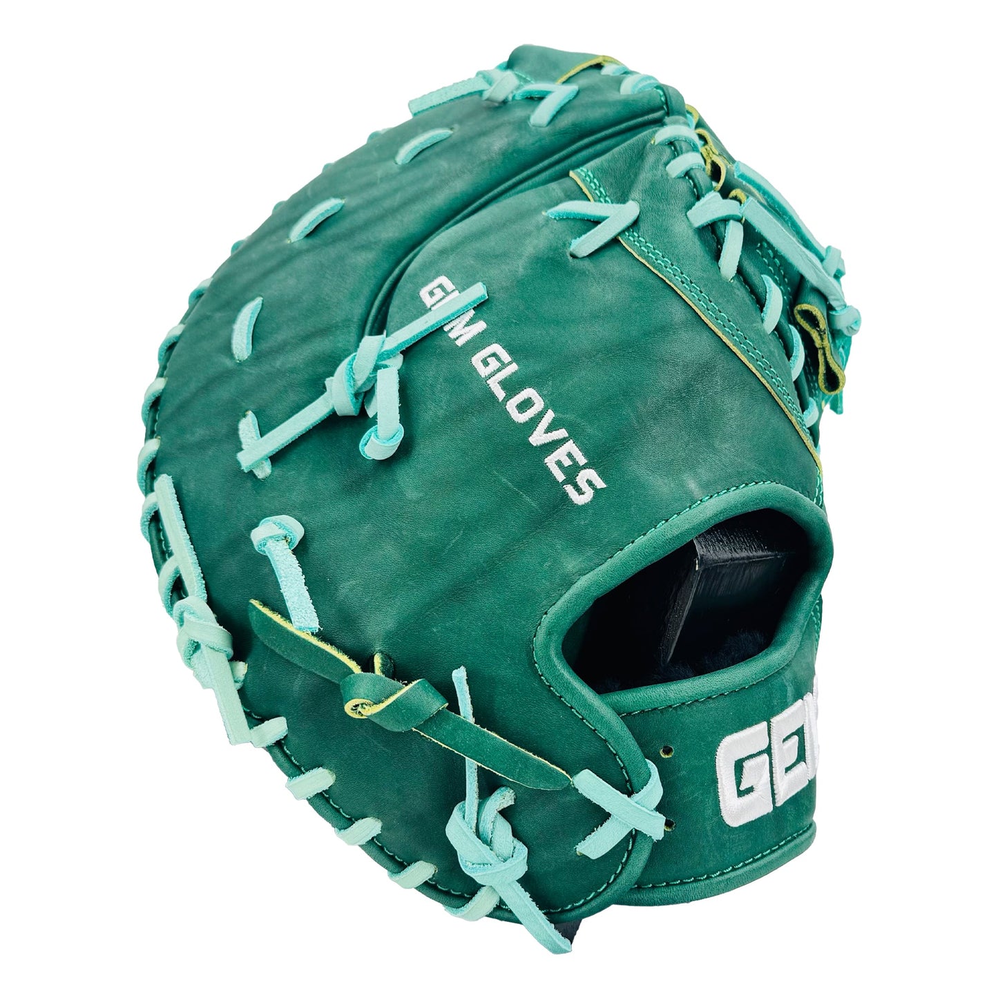 Gem Gloves Baseball First Base Mitt/Glove - GEM056 Emerald – Product View | Smash It Sports | leather, kip, pro