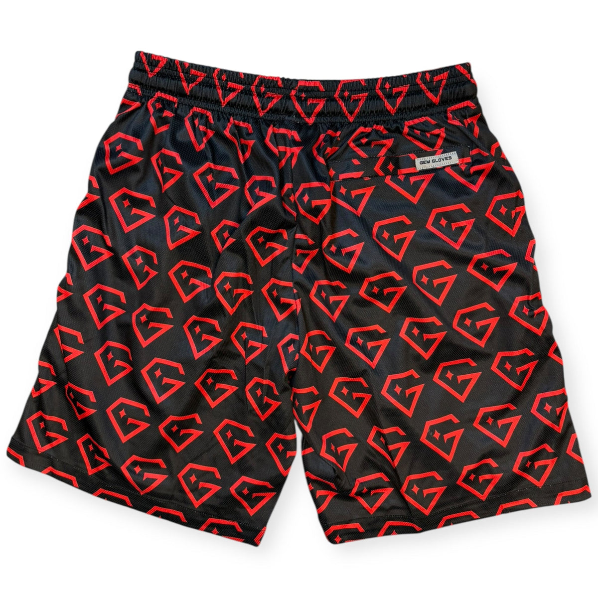 Gem Gloves Mesh Shorts - Diamond Drip - Black/Red – Product View | Smash It Sports | pro, pocket