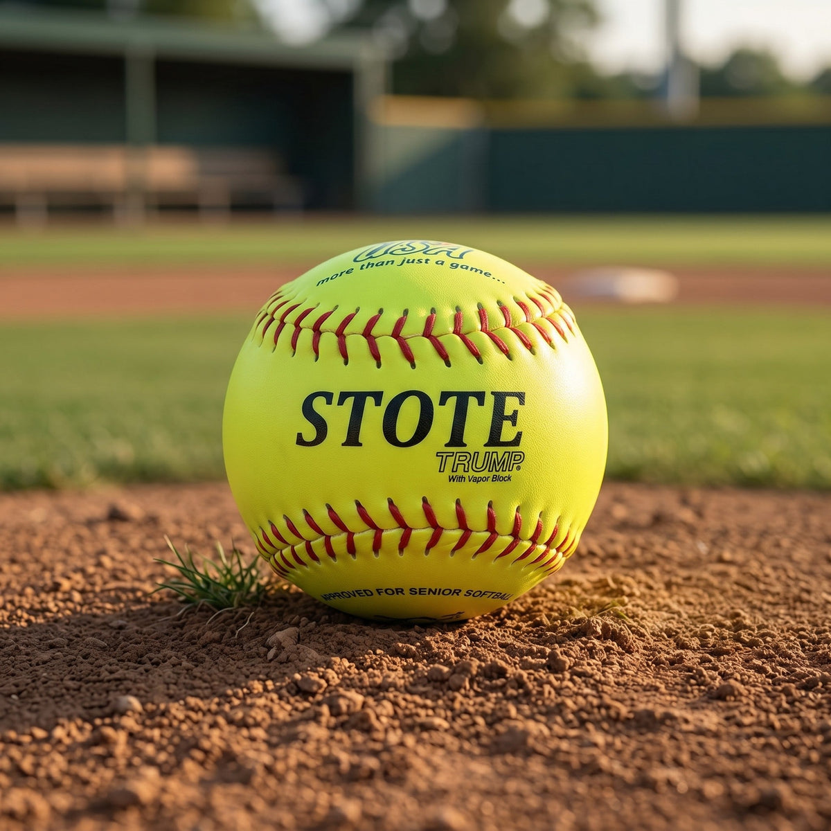 Trump Stote Micro Cell 44/375 12" Slowpitch Softballs – Product View | Smash It Sports | leather, pro