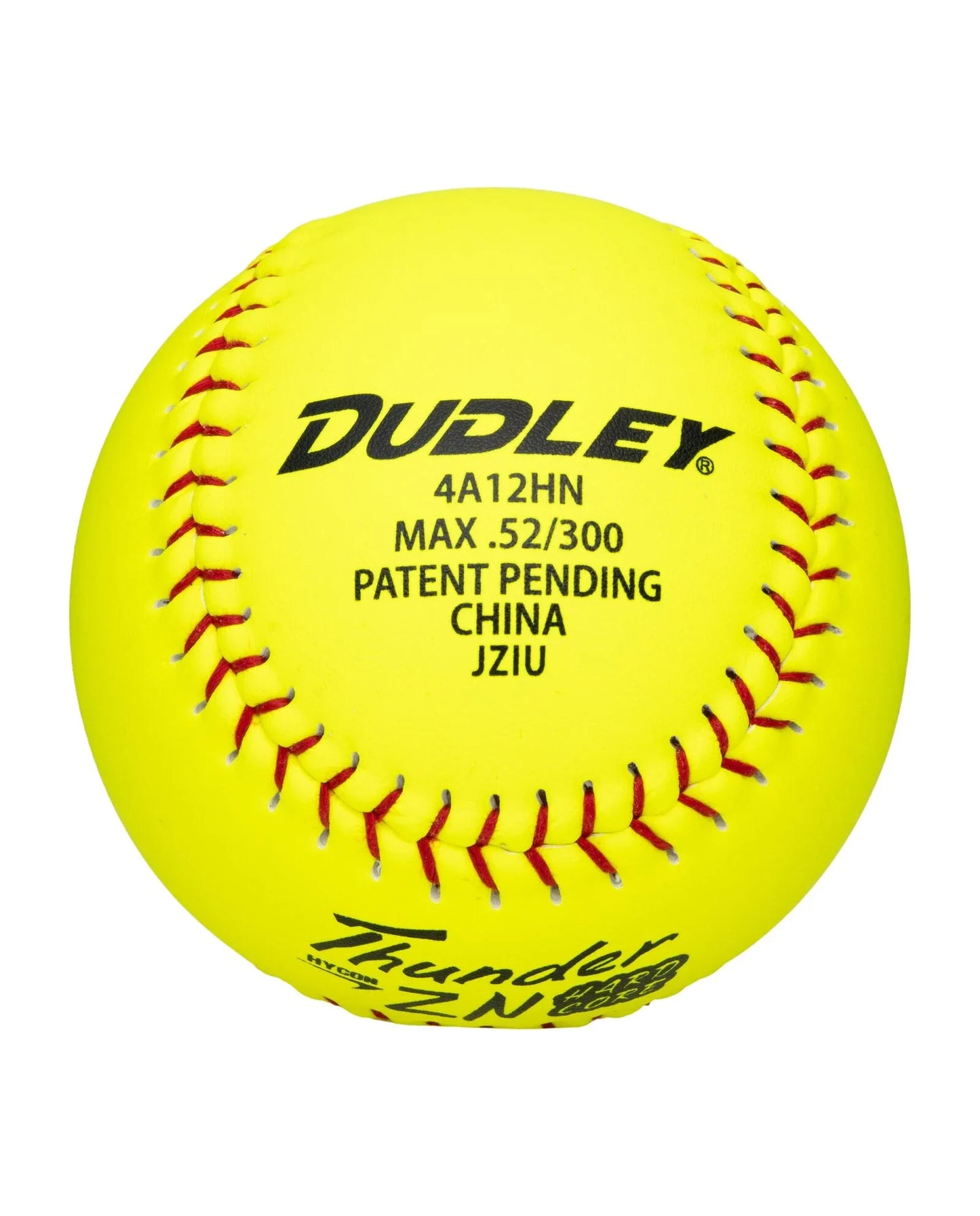 Dudley Thunder ZN Red Stitch Hardcore 52/300 12" Slowpitch Softballs - 4A12HN