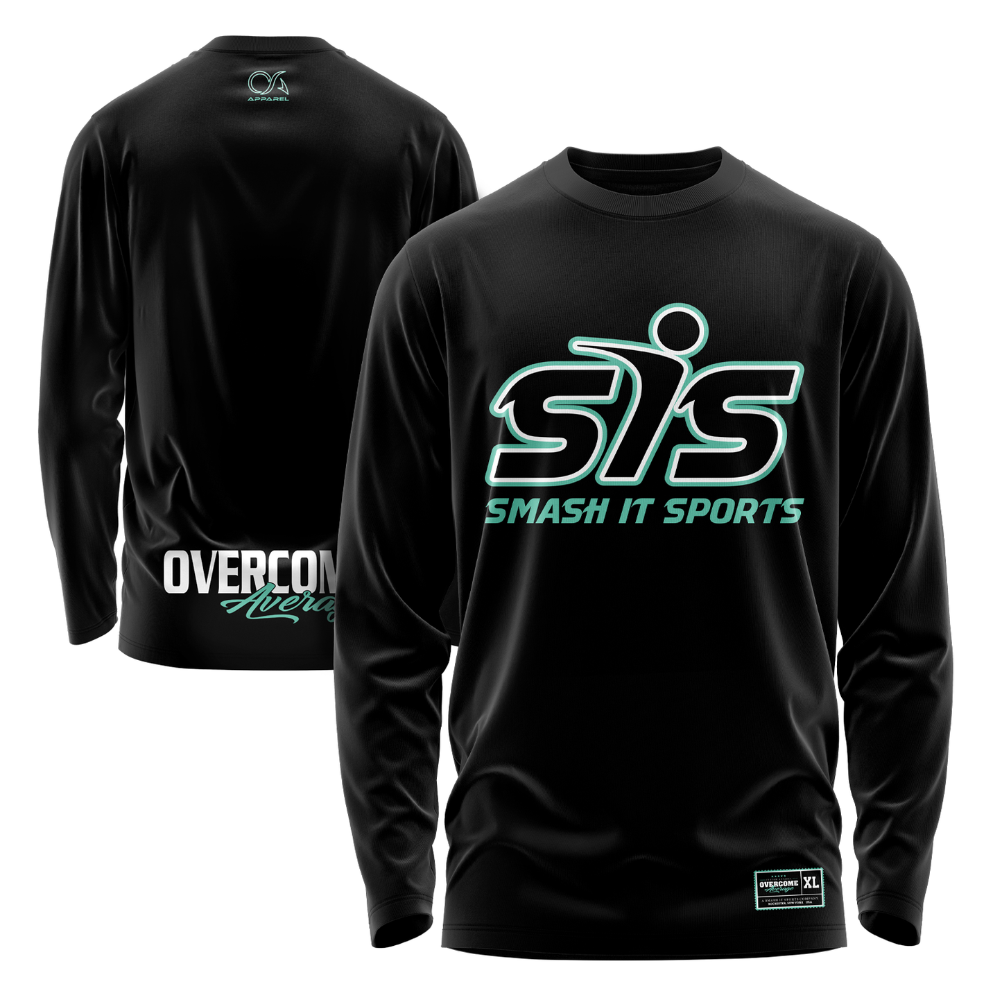 Smash It Sports Long Sleeve Shirt - The League (Black/Mint) – Specs Overview | Smash It Sports