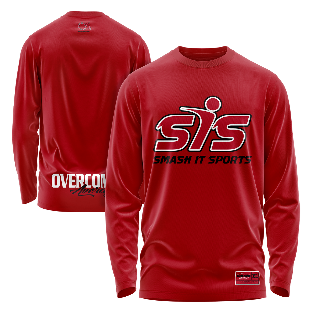 Smash It Sports Long Sleeve Shirt - The League (Red) – Specs Overview | Smash It Sports