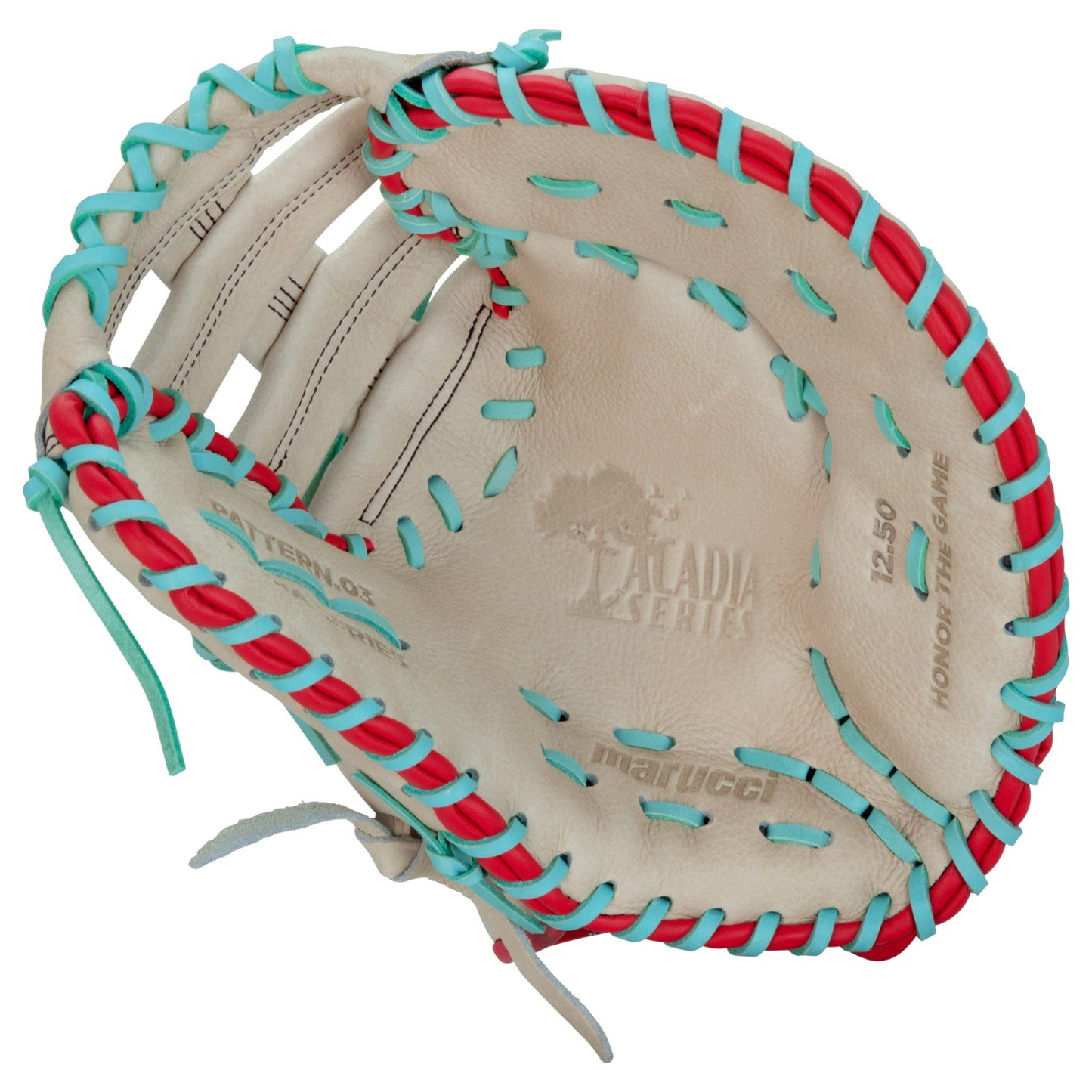 Marucci Acadia M Type 37S1 12.5" Fastpitch Softball First Base Mitt/Glove – Top-Down View | Smash It Sports | leather, cowhid