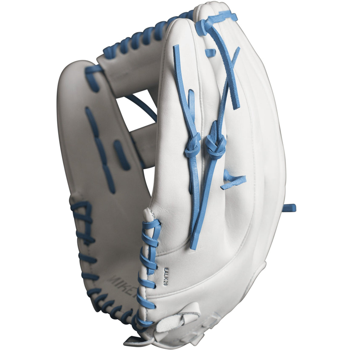 Miken Pro Series Slowpitch Softball Fielding Glove - White/Carolina Blue – Product View | Smash It Sports | leather, pro, poc
