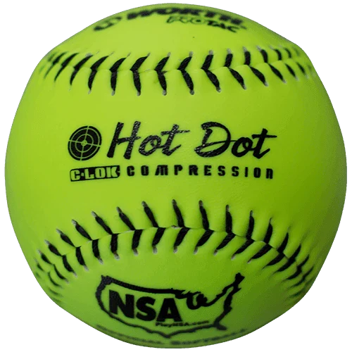 Worth 12" Hot Dot NSA Slowpitch Softballs NO12SY – Primary View | Smash It Sports