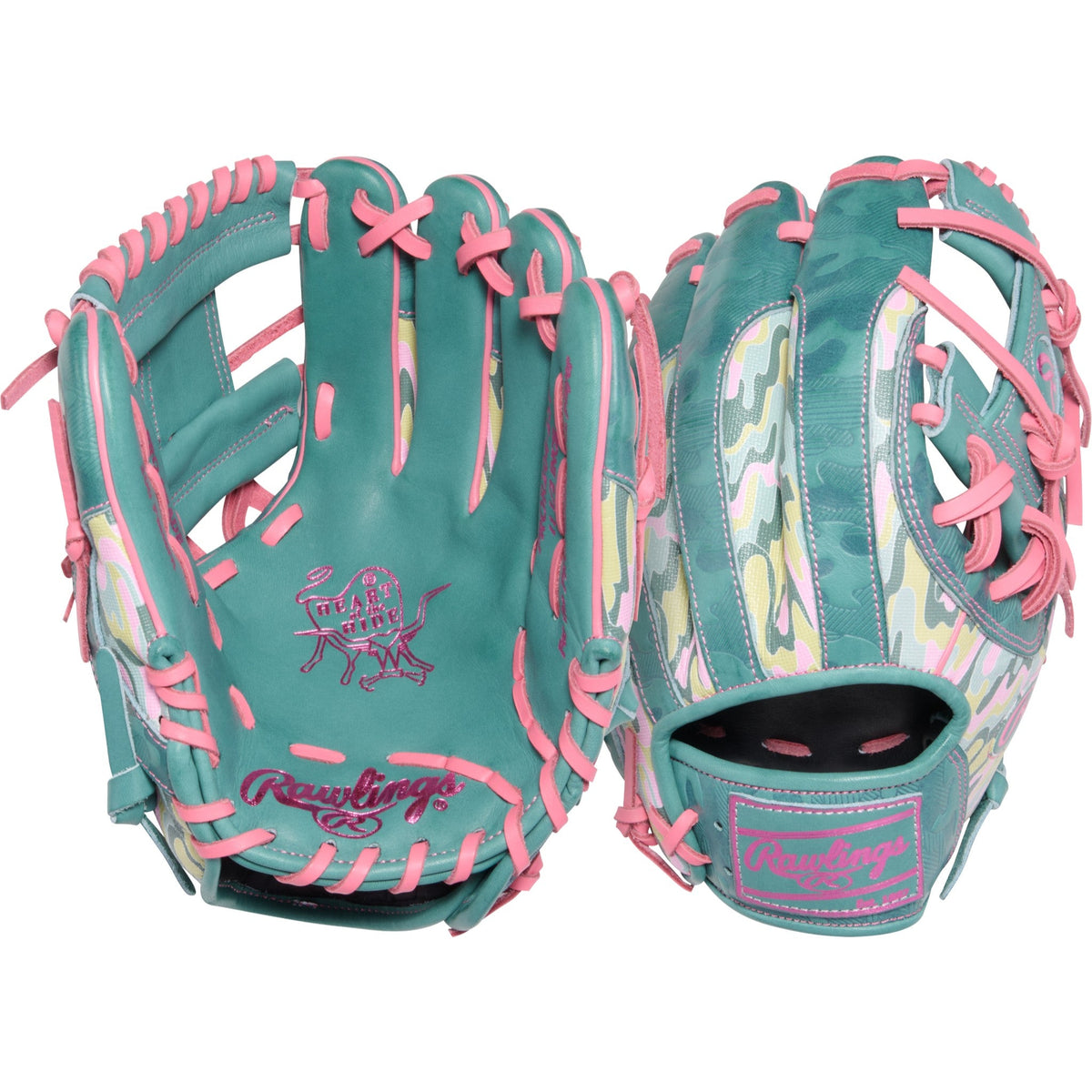 Rawlings Heart of the Hide ColorSync 10 Teal Camo 11.5" Baseball Fielding Glove - PROR204-2SP – Product View | Smash It Sport