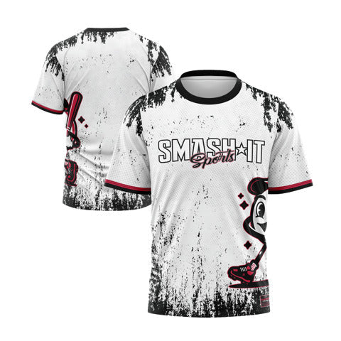 Smash It Sports Short Sleeve Shirt - Smashie (White/Black/Red)