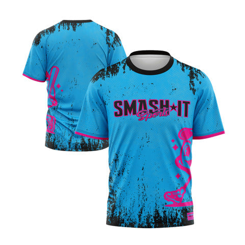 Smash It Sports Short Sleeve Shirt - Smashie (Carolina/Black/Pink)