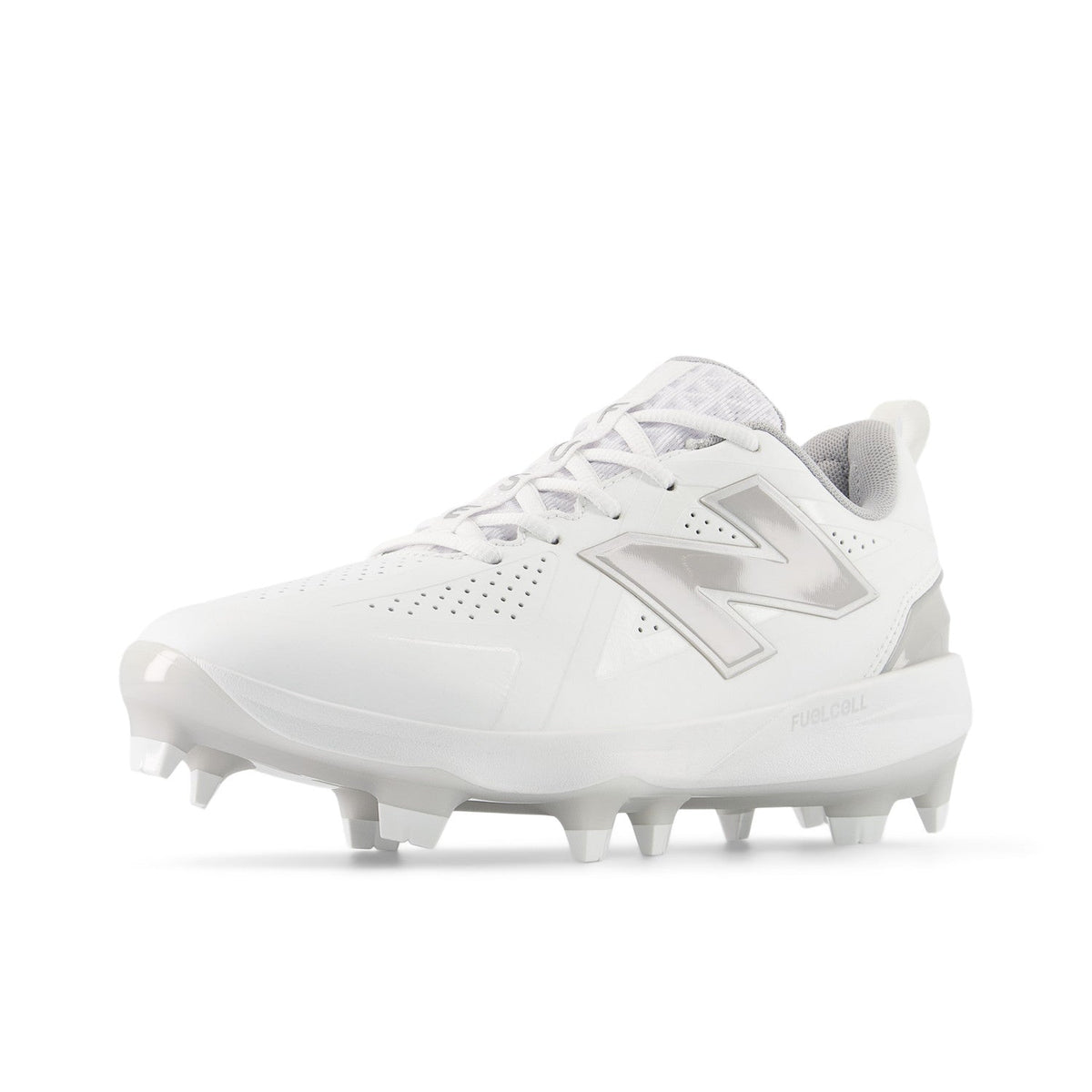 New Balance Women's FUSE v5 Molded Fastpitch Softball Cleats - White/Raincloud - SPFUSEW5 – Product View | Smash It Sports