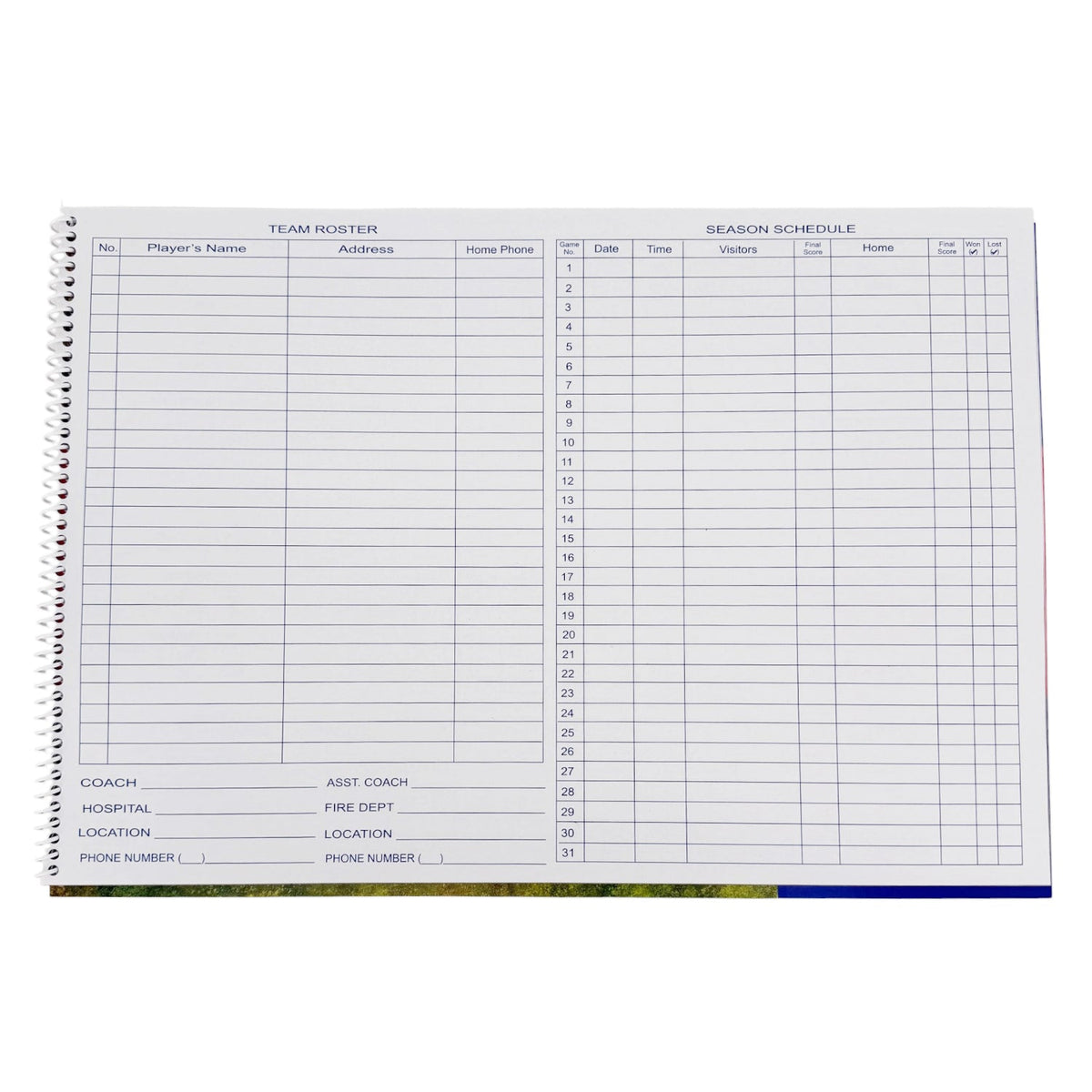 Smash It Sports Baseball/Softball Score Book (Side by Side 16 Position) – Product View | Smash It Sports | core
