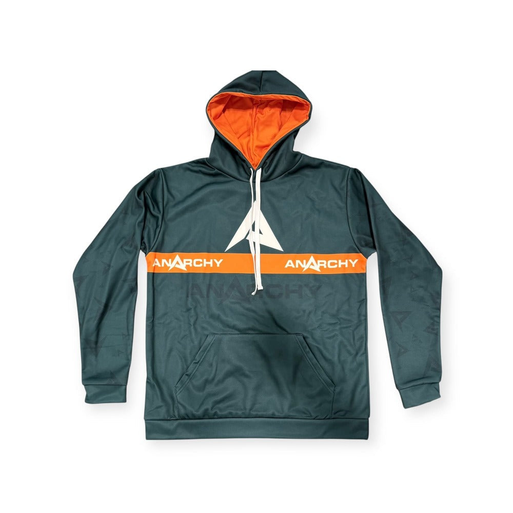 Anarchy Fleece Hoodie - Dark Green/Orange – Product View | Smash It Sports | premium, pro