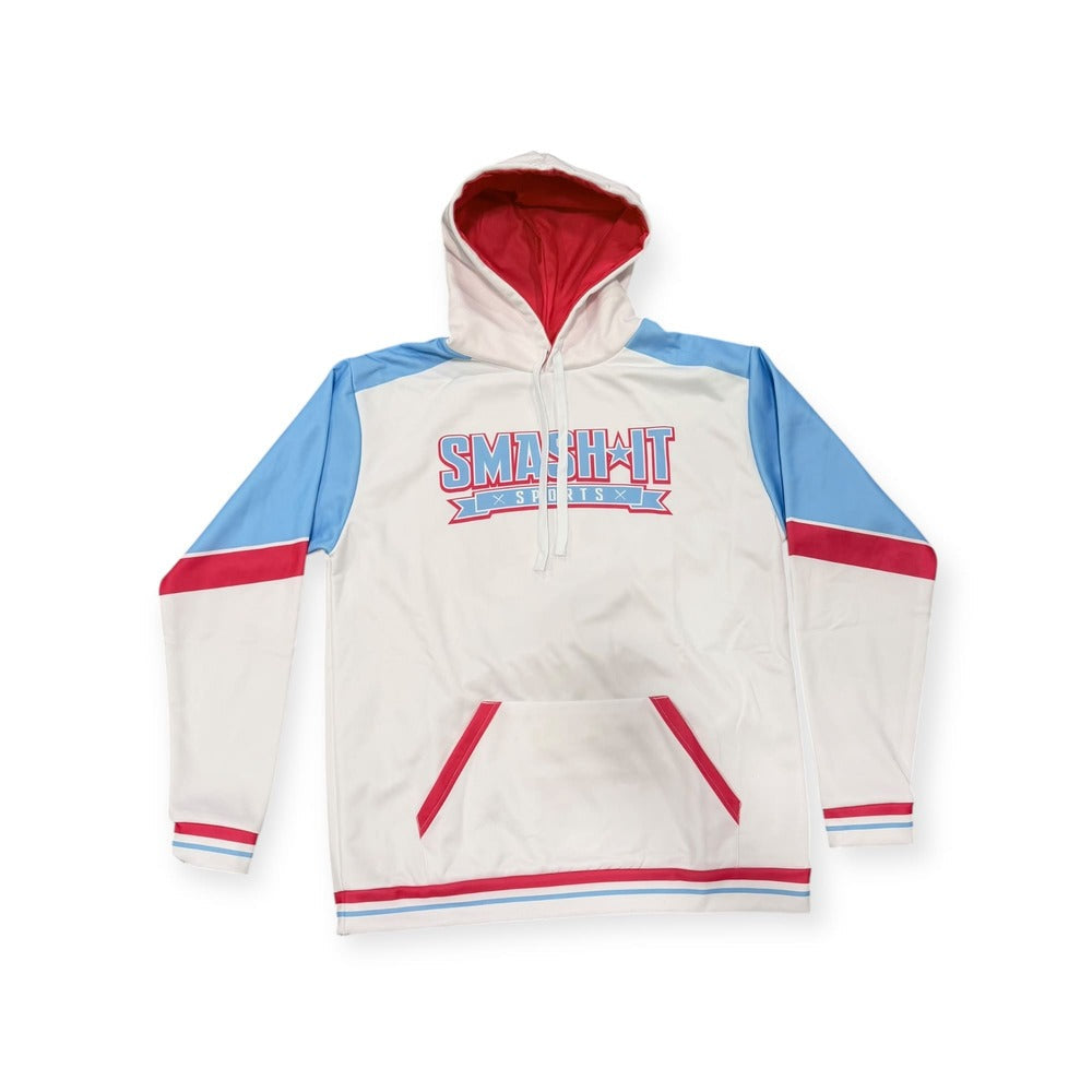 Smash It Sports Fleece Hoodie - Smashie White/Vice – Product View | Smash It Sports | premium, pro