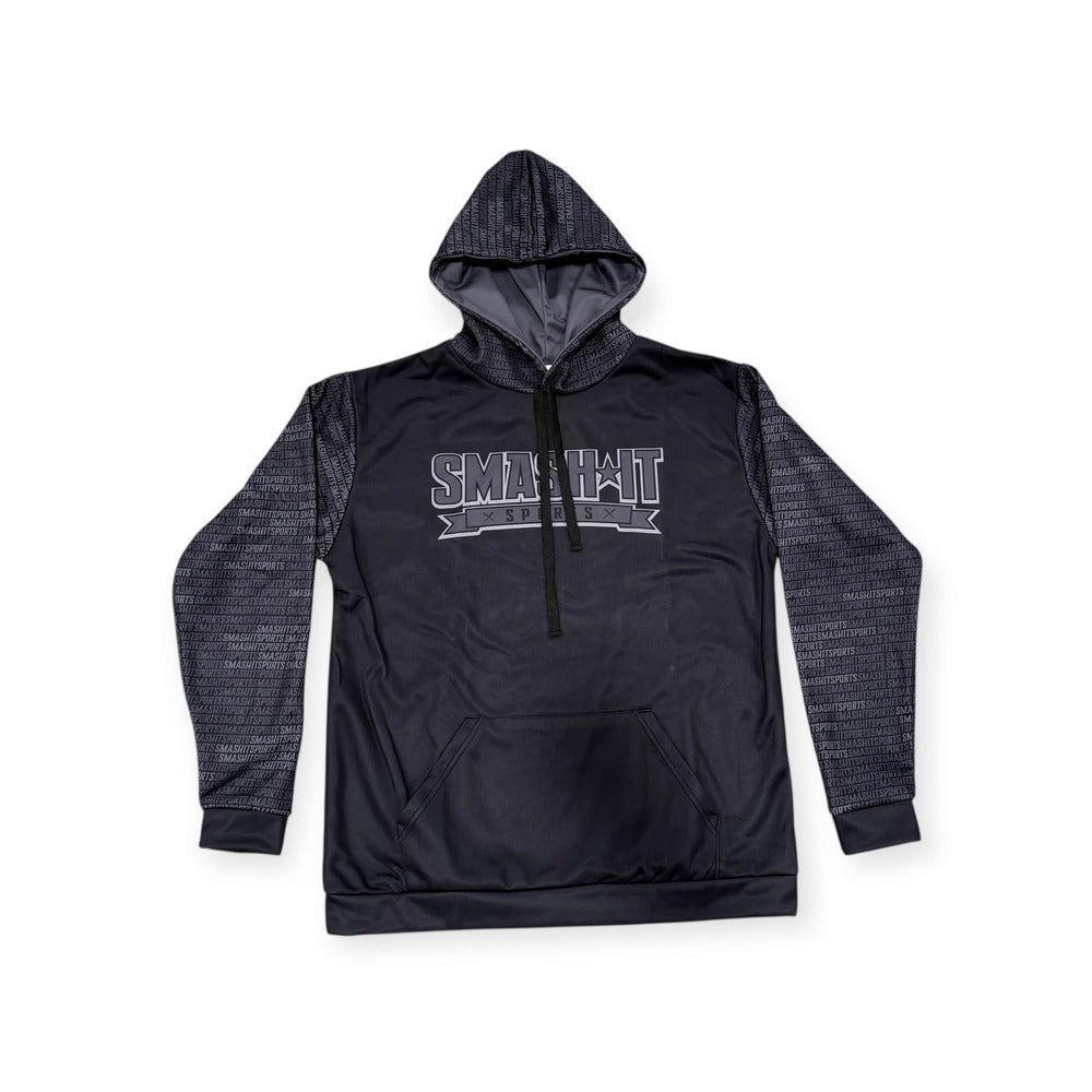 Smash It Sports Fleece Hoodie - Shadow Black/Grey – Product View | Smash It Sports | premium, pro