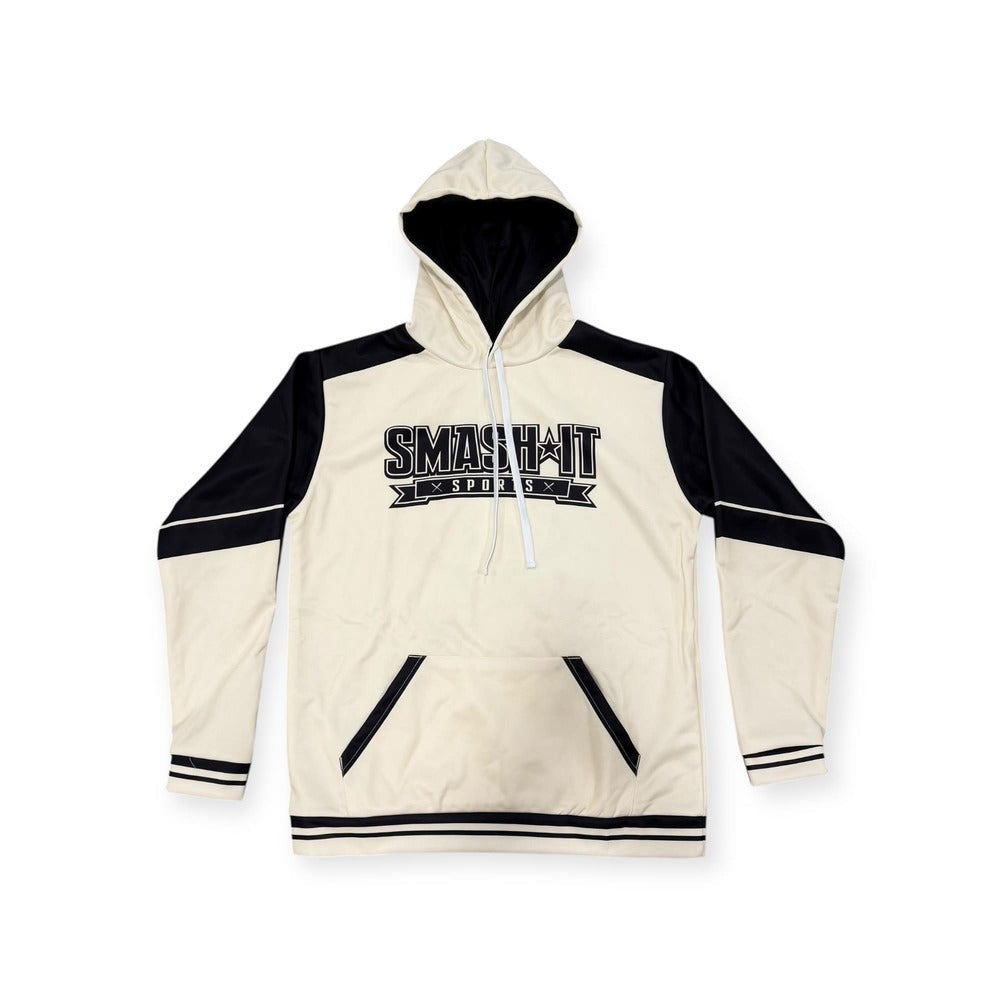 Smash It Sports Fleece Hoodie - Smashie Cream/Black – Product View | Smash It Sports | premium, pro