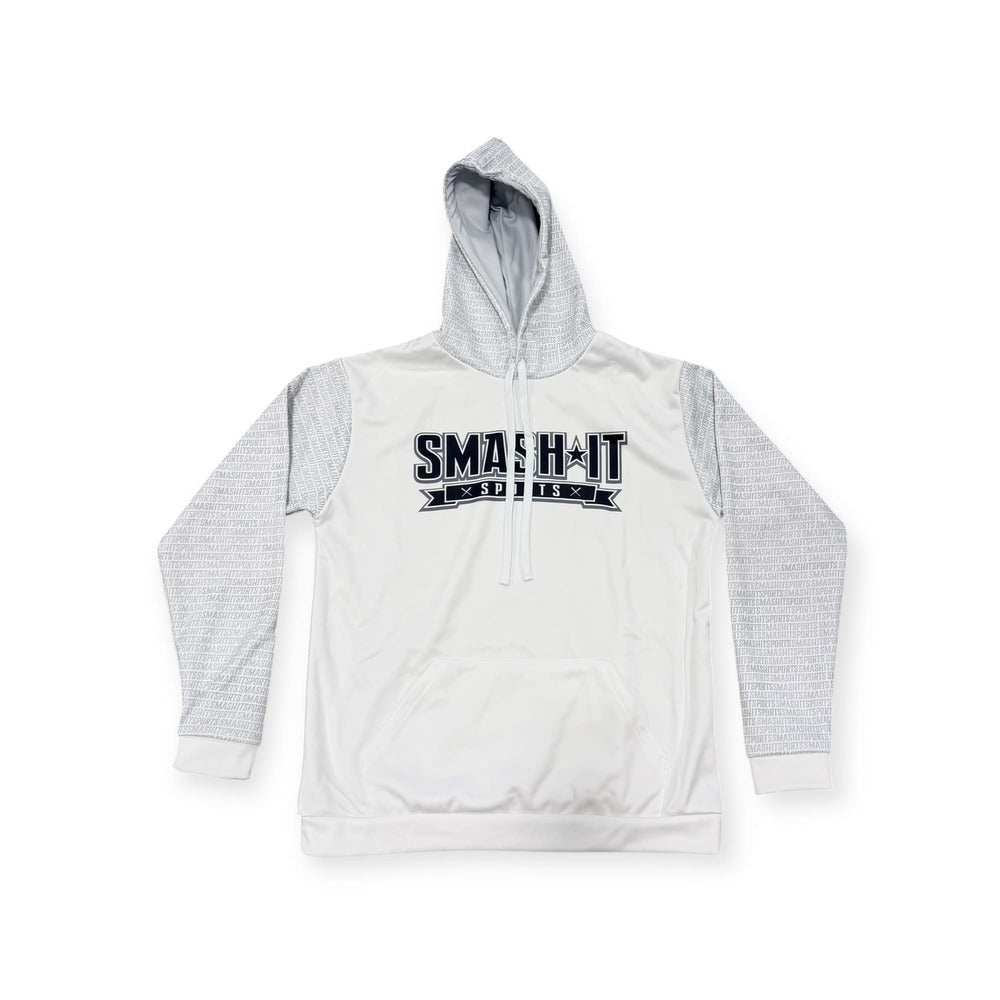 Smash It Sports Fleece Hoodie - Shadow White/Grey – Product View | Smash It Sports | premium, pro