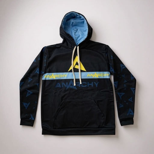 Anarchy Fleece Hoodie - Navy/Carolina/Yellow – Product View | Smash It Sports | premium, pro