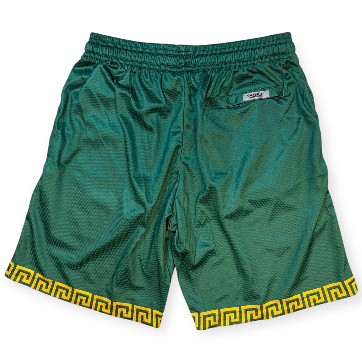 Smash It Sports Mesh Shorts - Aztec Green/Gold – Product View | Smash It Sports | pro, sport