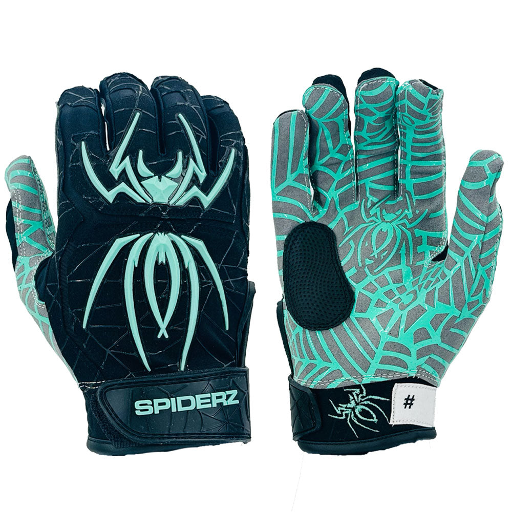 Spiderz HYBRID Batting Gloves - Black/Mint – Product View | Smash It Sports | pro, web