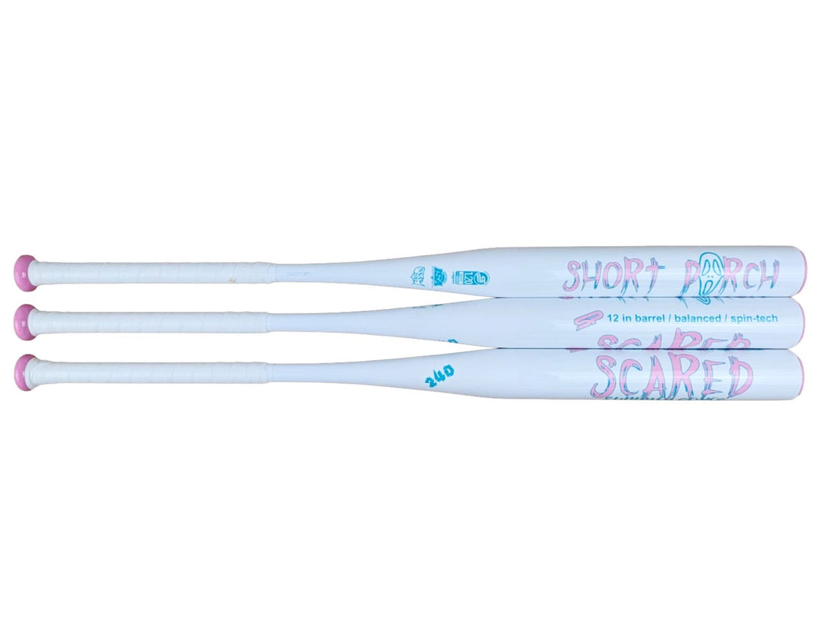 2026 Short Porch Scared Summer Series White/Pink USSSA Slowpitch Softball Bat – Product View | Smash It Sports | ash, composi