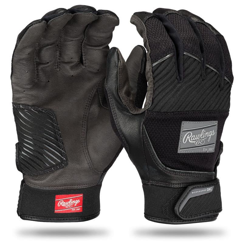 Rawlings Women's Workhorse OKC Fastpitch Batting Gloves - Black – Product View | Smash It Sports | leather, pro