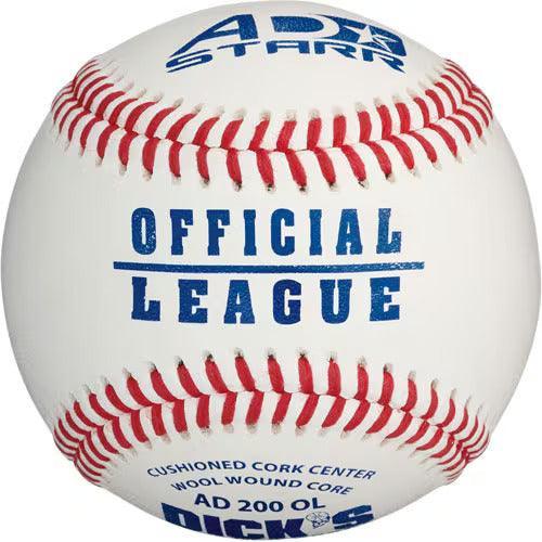 AD STARR Official League Baseballs (Ages 16 & Under) - AD 200 OL – Product View | Smash It Sports | leather, seam