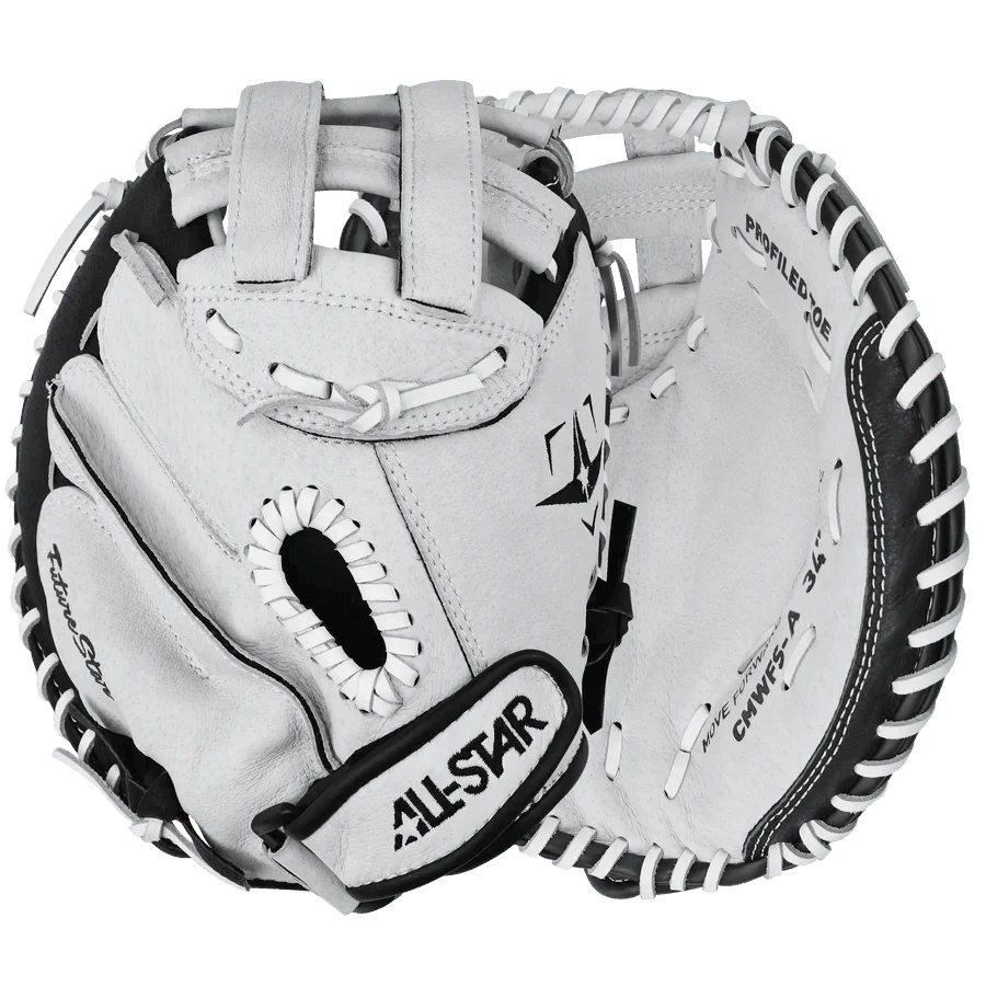 All-Star Future Star Catching Mitt/Glove - White – Product View | Smash It Sports | leather, pro, pocket