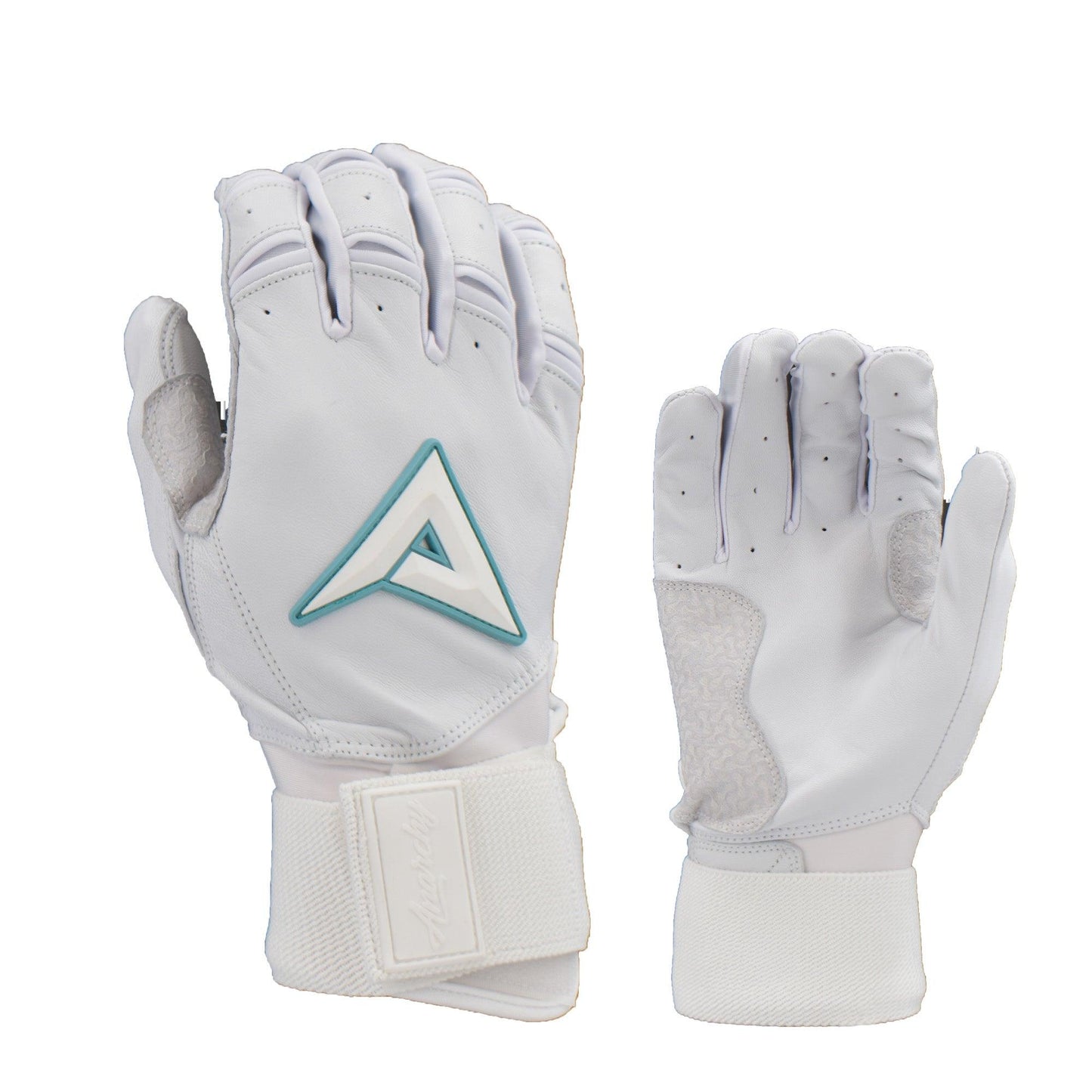 Anarchy Grindstone Long Cuff Batting Glove - Whiteout - Mint – Product View | Smash It Sports | leather, pro