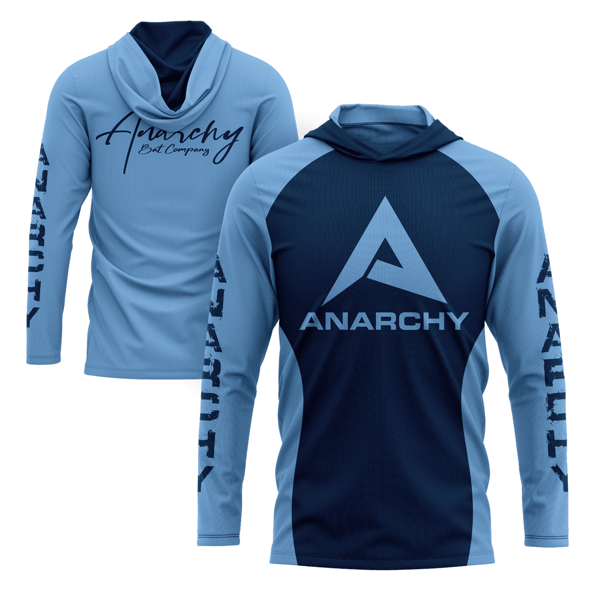 Anarchy Hooded Long Sleeve Tee - Carolina/Navy – Specs Overview | Smash It Sports